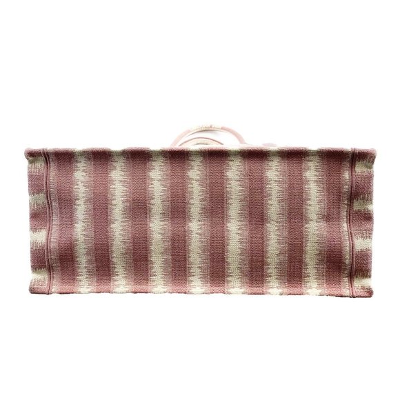 Christian Dior Bayadere Stripe Large Book Tote D-Stripes Embroidery Pink - Picture 5 of 14